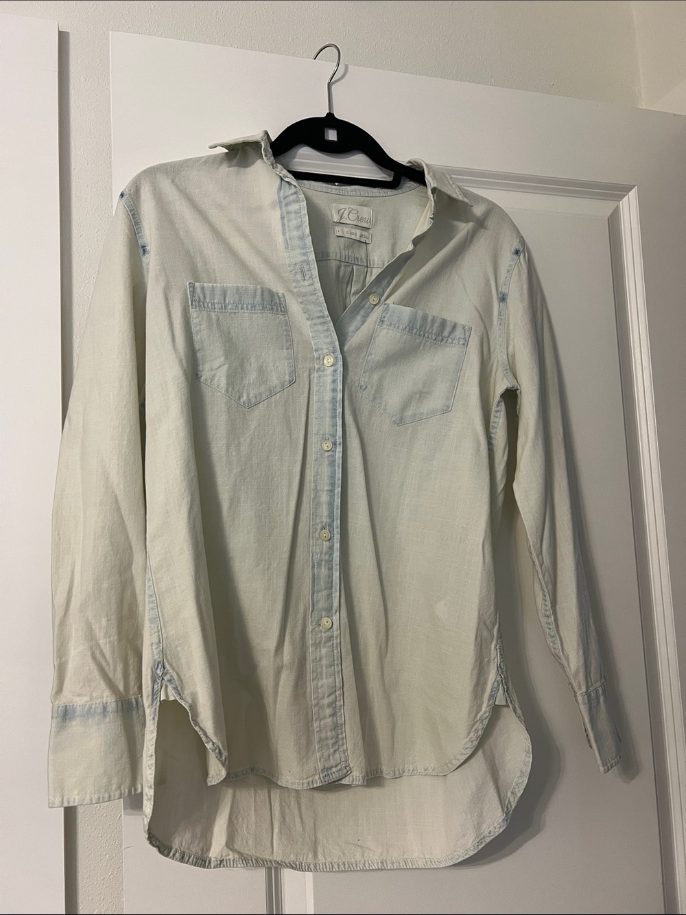 J. Crew Faded Blue Button-Down Denim Shirt